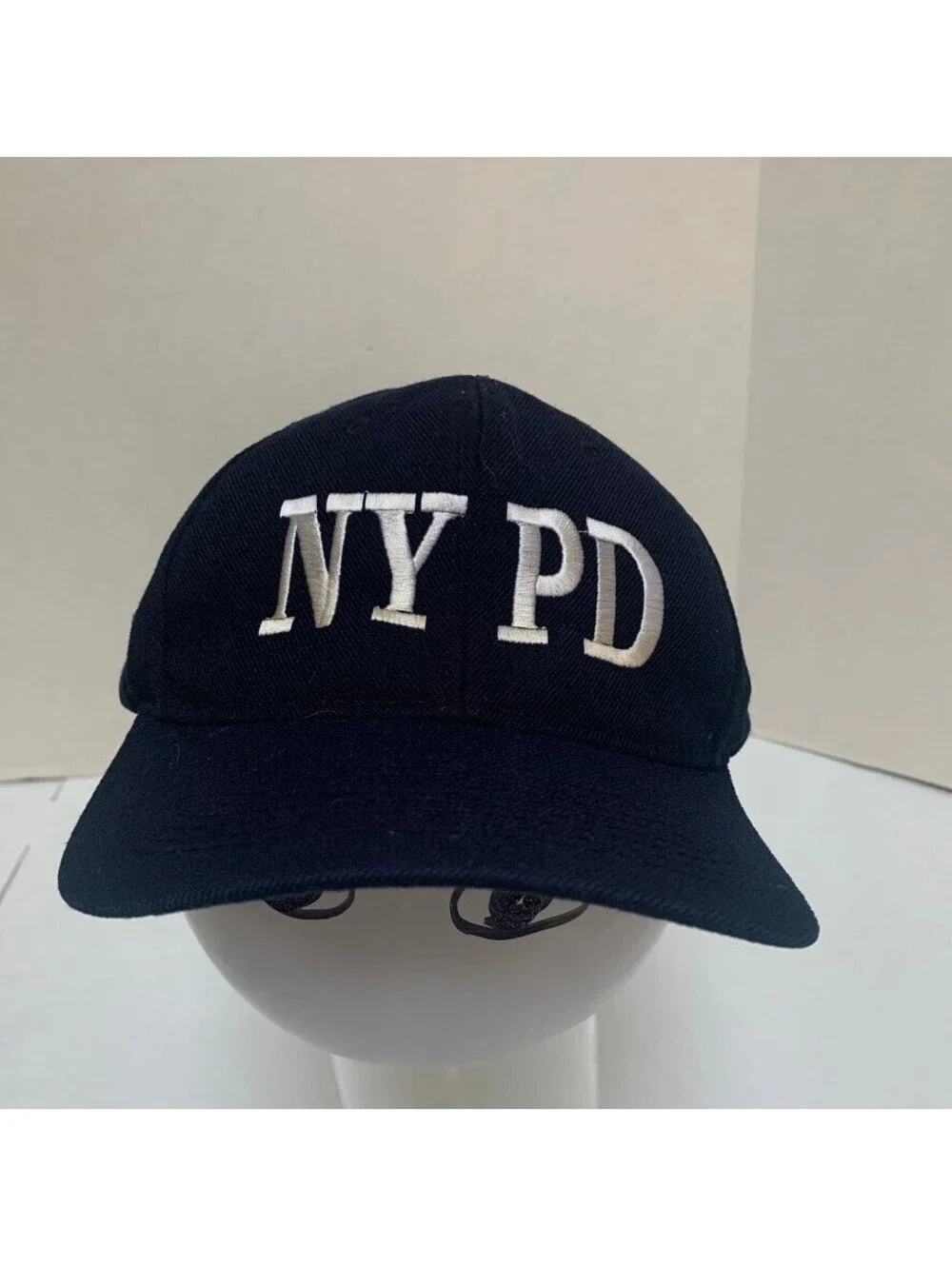 Vintage NYPD Baseball Cap Hat Navy Blue with Ivory Graphics